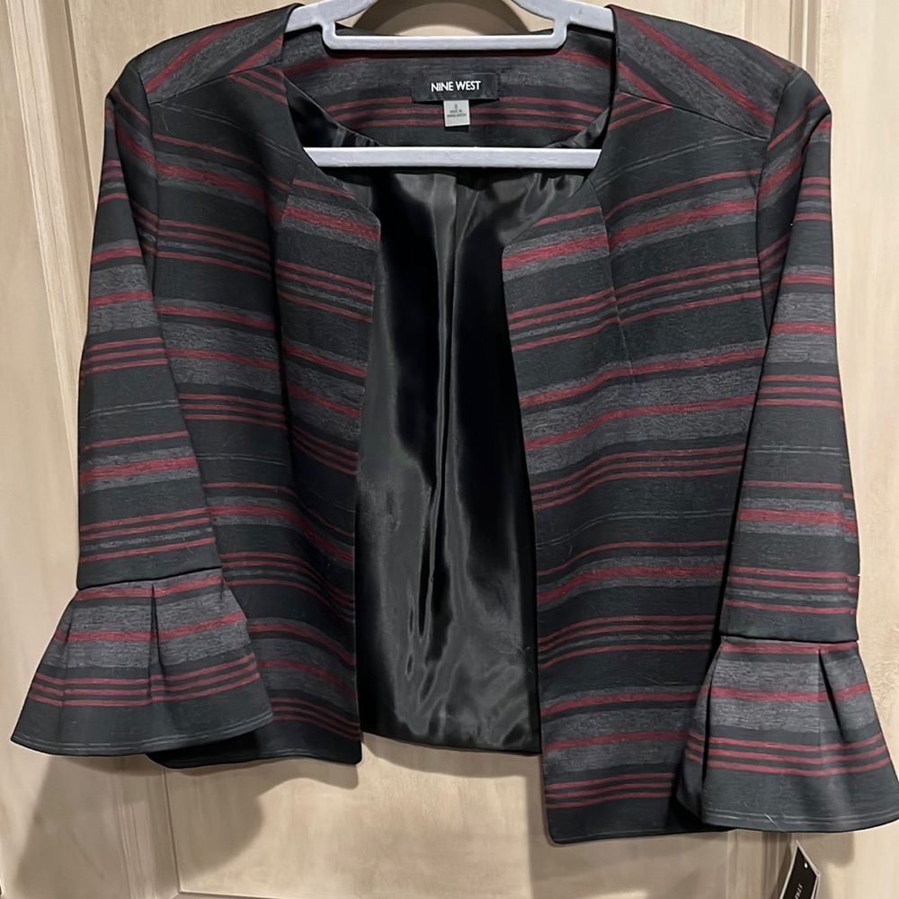 NWT Nine West Open Front 3/4 sleeve suit coat